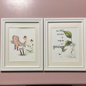 Framed Fox and Quote Nursery Art Prints